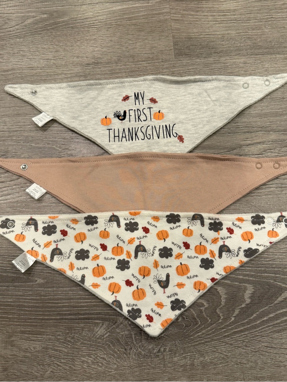My First Thanksgiving Baby Bandana Bibs
